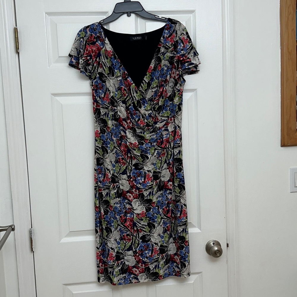 Lauren Ralph Lauren Black, red, green, white and Blue dress